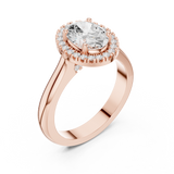 Gold Ring DDLR-338, Oval center stone, Rose Gold, view 2