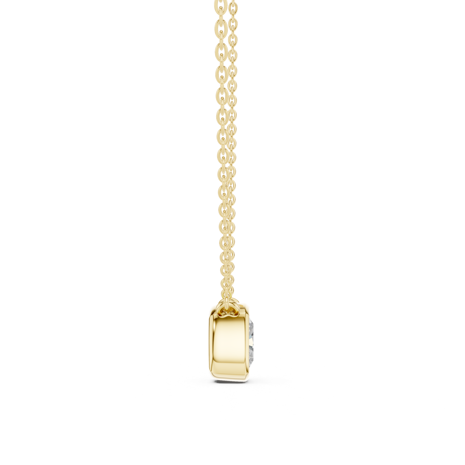 Gold Jewelry, Cushion center stone, Yellow Gold, view 3