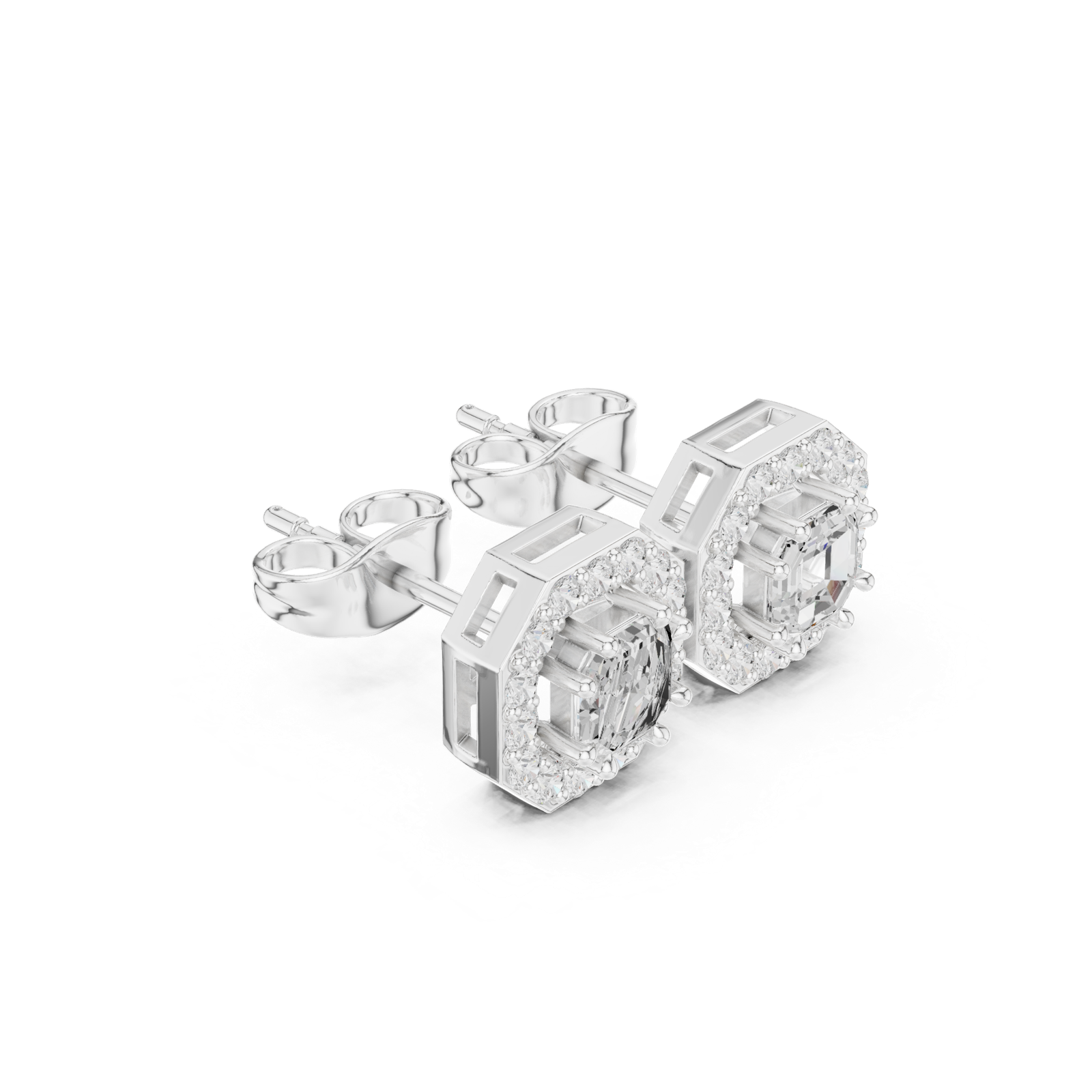 Gold Earrings ALJER-493, White Gold