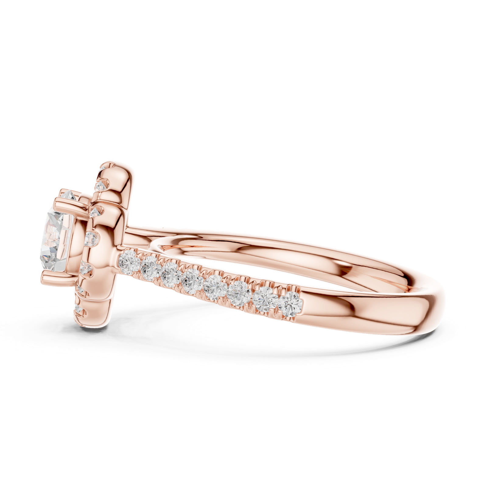 Gold Ring DDLR-670, Rose Gold, view 3