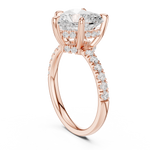Gold Ring DDLR-259, Heart center stone, Rose Gold, view 1