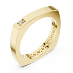 14K Solid Gold Lab Diamond Solitaire Ring, Yellow Gold, view 2