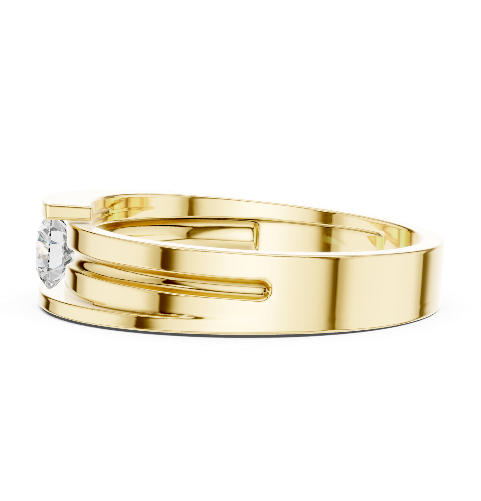Gold Ring HLR-05 3MM, Yellow Gold, view 3
