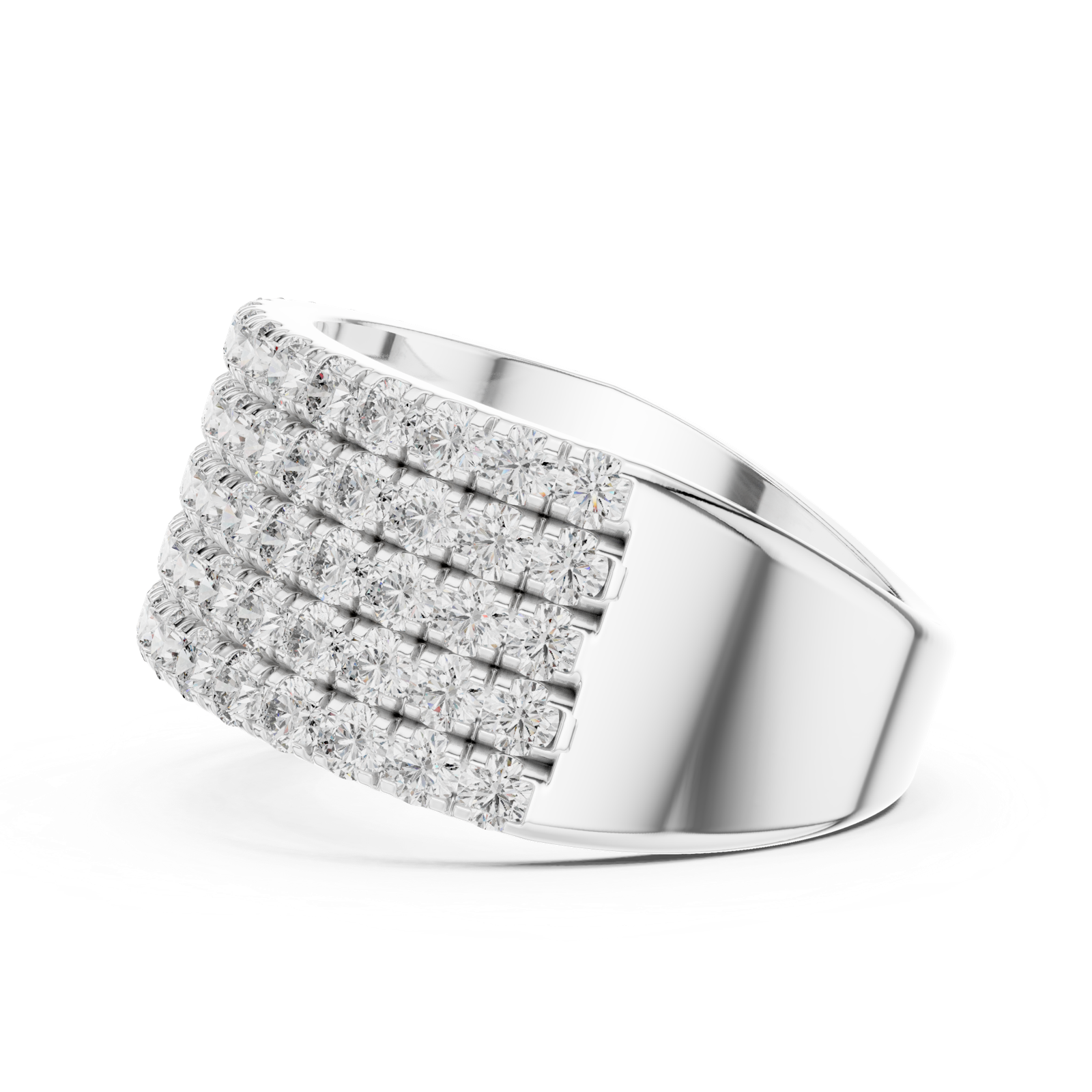 Gold Ring L03-03, White Gold, view 3