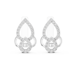 14K Solid Gold Lab Diamond Drop Earrings, White Gold, view 4