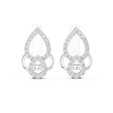 14K Solid Gold Lab Diamond Drop Earrings, White Gold, view 4