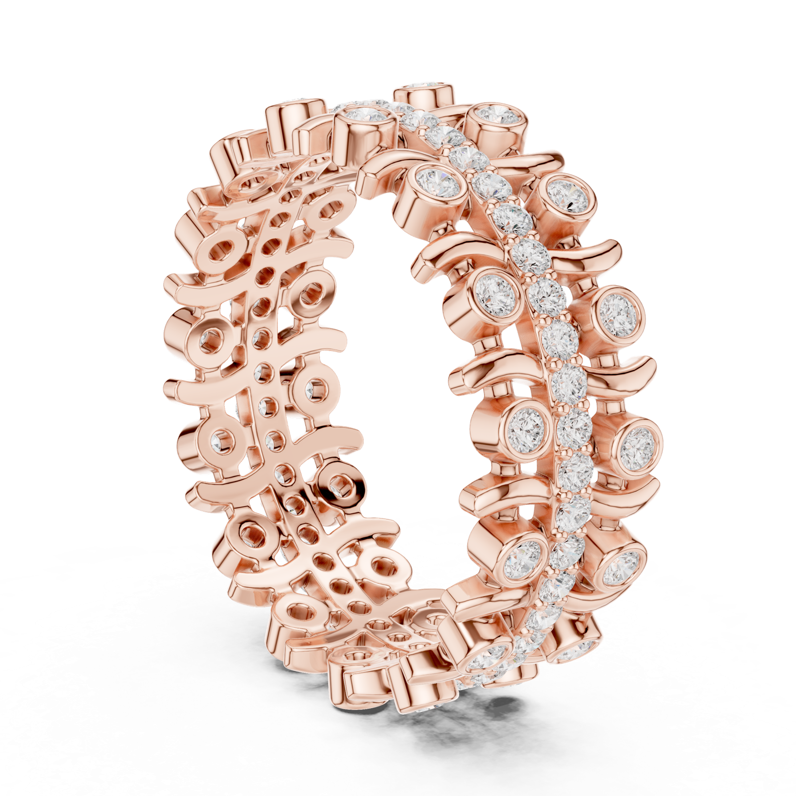 Gold Ring R43, Rose Gold, view 1