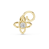 14K Solid Gold Lab Diamond Flower Cluster Earrings, Yellow Gold