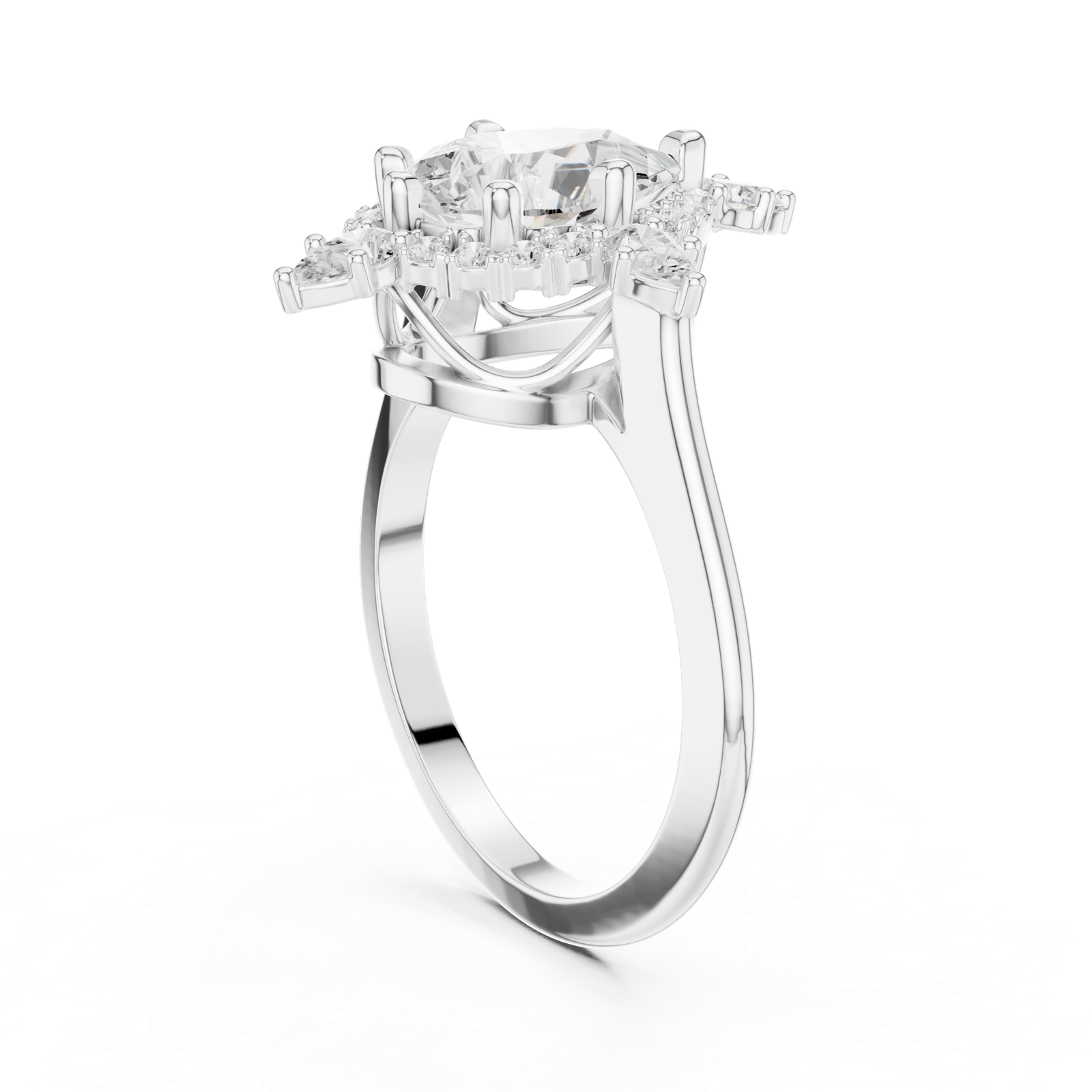 Gold Ring DDLR-337, White Gold, view 1
