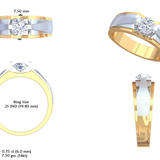 14K Solid Gold Lab Diamond Solitaire Ring, Yellow Gold, view 50