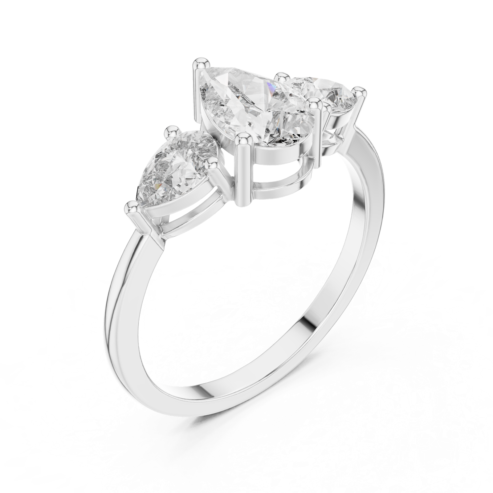 Gold Ring HLR-18, White Gold, view 2