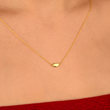 Purnebu Dainty Heart Pendant - 14K or 18K Puffy Gold Pendant for Holding Urn Ash