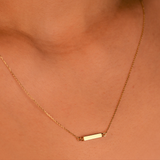 Purnebu Bar Necklace - 14K or 18K Personalized Cremation Urn Ashes Locket in Bar Design