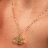 Purnebu Lotus Pendant - 14K or 18K Solid Gold Necklace with Lotus Ash Holder Pendant