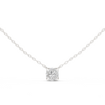 14K Solid Gold Lab Diamond Solitaire Pendant Necklace, White Gold