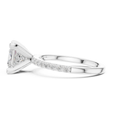 Gold Ring DDLR-040, Princess center stone, White Gold, view 3