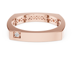 14K Solid Gold Lab Diamond Solitaire Ring, Rose Gold