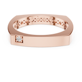 14K Solid Gold Lab Diamond Solitaire Ring, Rose Gold