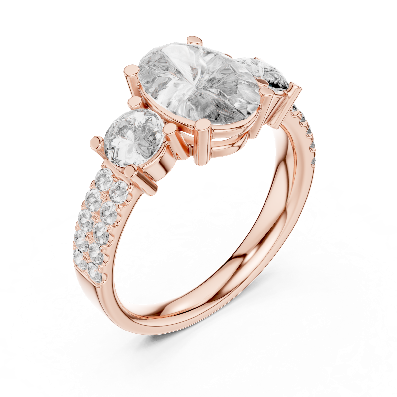 Gold Ring L03-689, Rose Gold, view 2