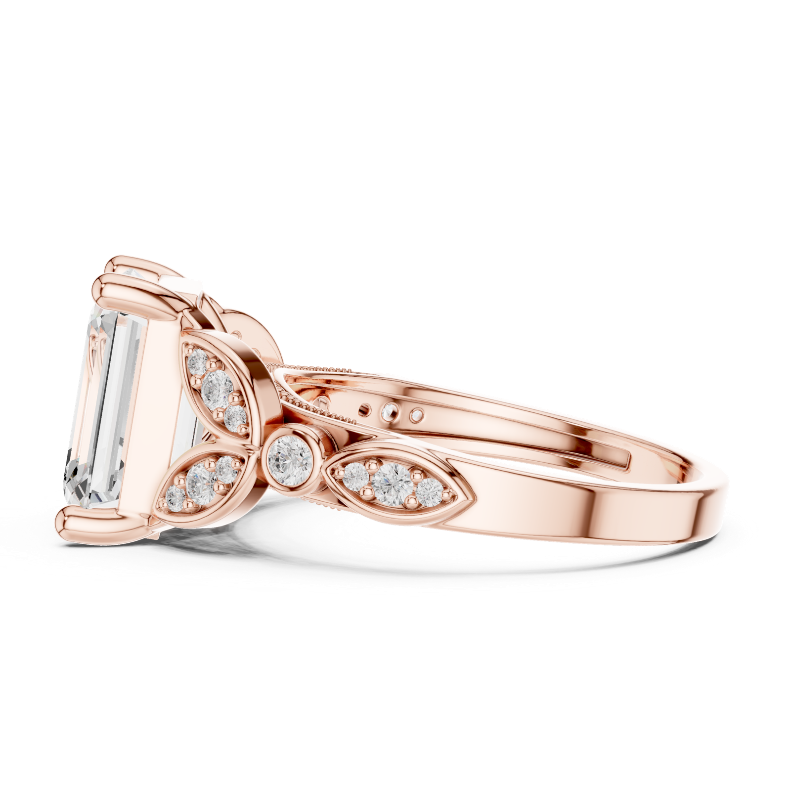 Gold Ring DDLR-392, Rose Gold, view 3