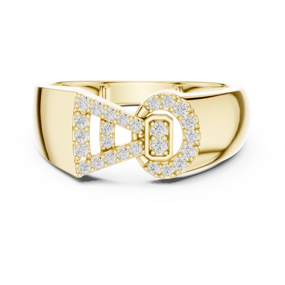 14K Solid Gold Lab Diamond Cluster Ring, Yellow Gold