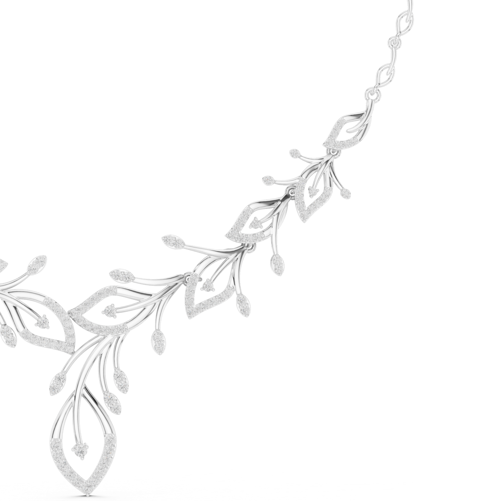 Gold Necklace SBWN (4), White Gold, view 3