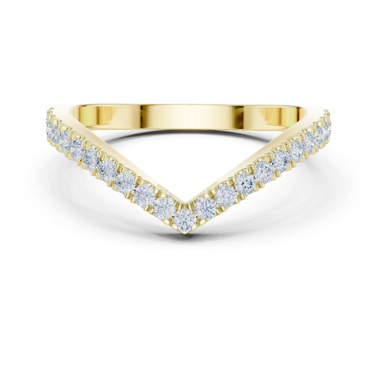 14K Solid Gold Lab Diamond Band Ring, Yellow Gold