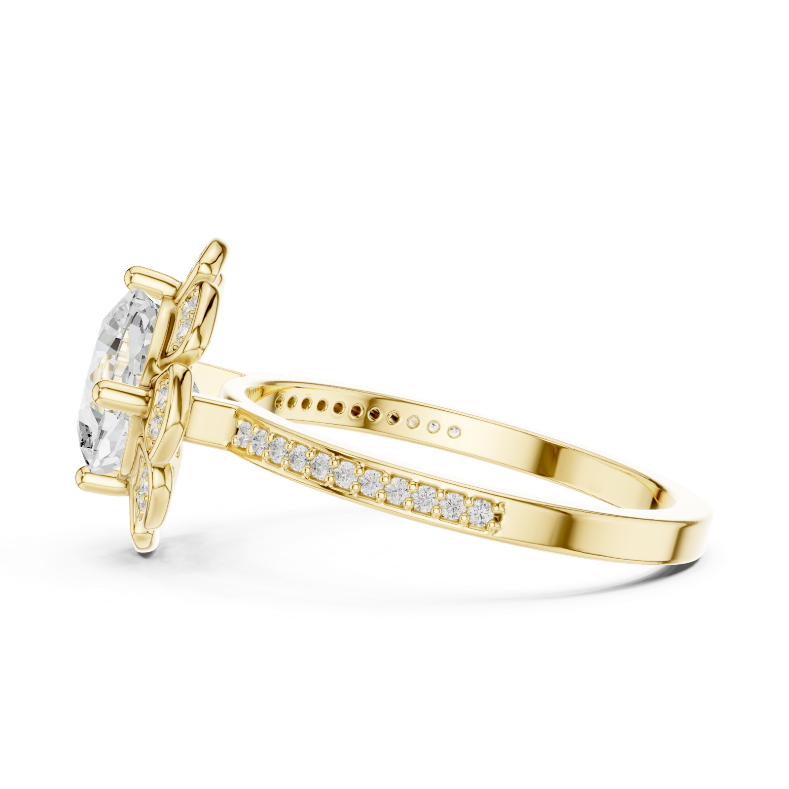 Gold Ring DDLR-363, Yellow Gold, view 3