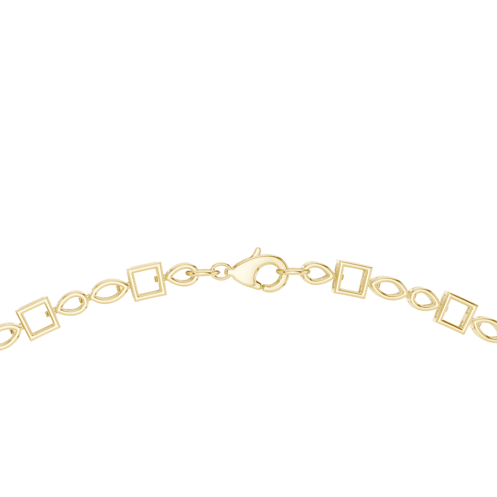 14K Solid Gold Lab Diamond Station Necklace, Yellow Gold, view 4