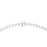 14K Solid Gold Lab Diamond Tennis Necklace, White Gold, view 4