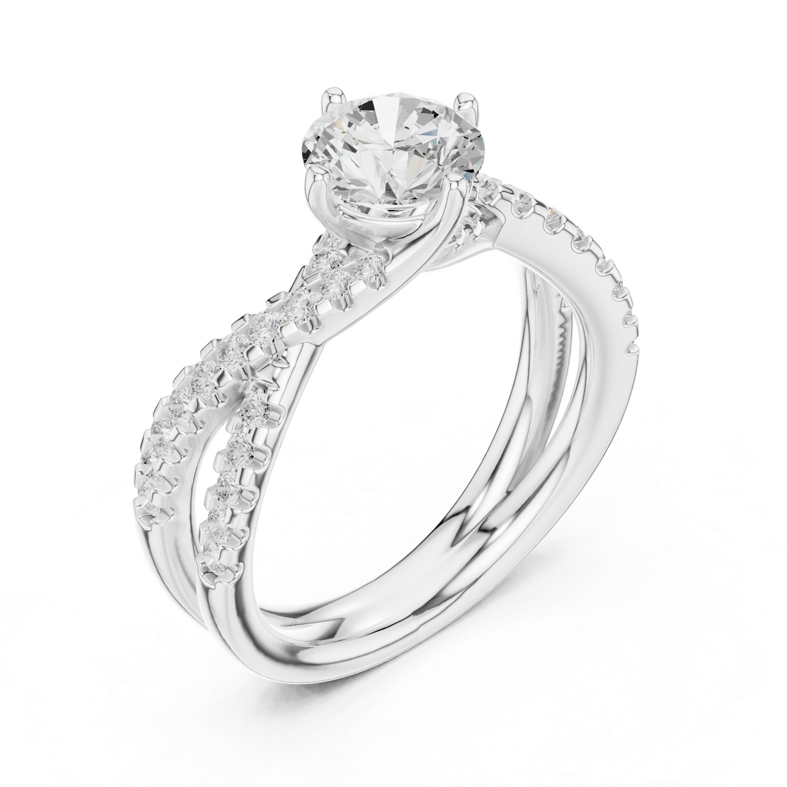 Gold Ring DDLR-666, White Gold, view 2