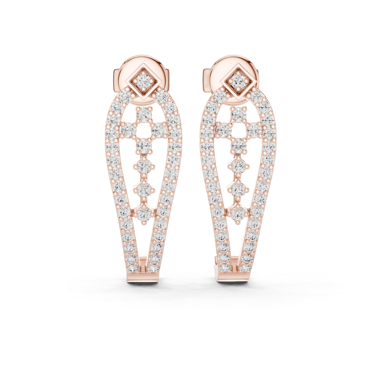 Gold Earrings L03-27, Rose Gold