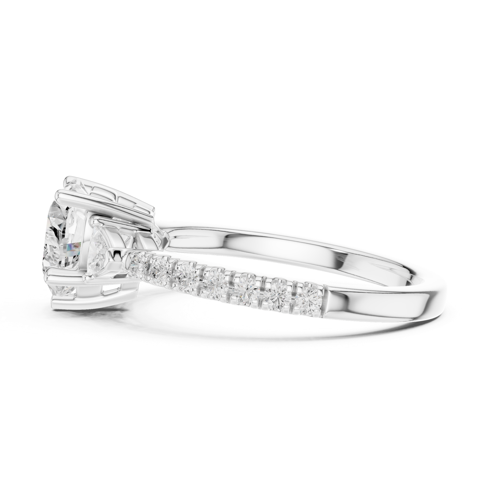 Gold Ring DDLR-858, White Gold, view 3