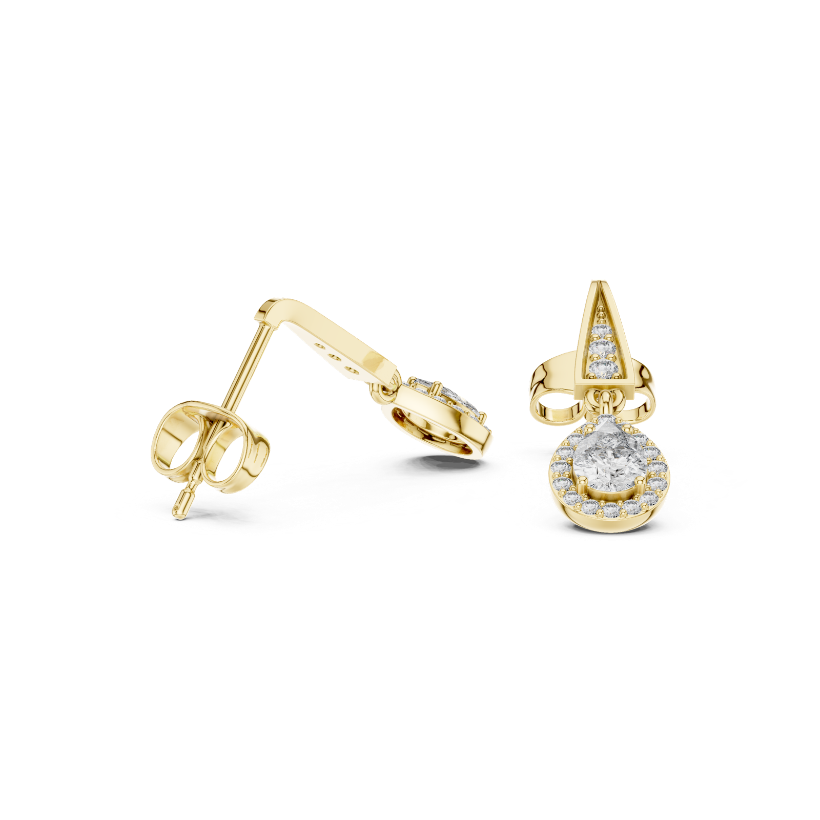 Gold Earrings 3-10015E_112, Yellow Gold, view 1