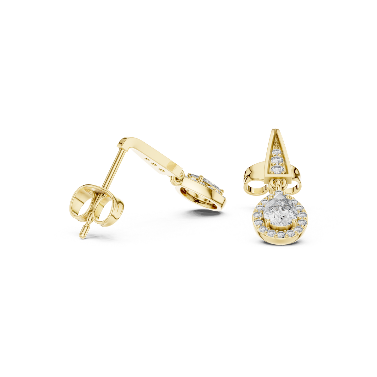 Gold Earrings 3-10015E_112, Yellow Gold, view 1