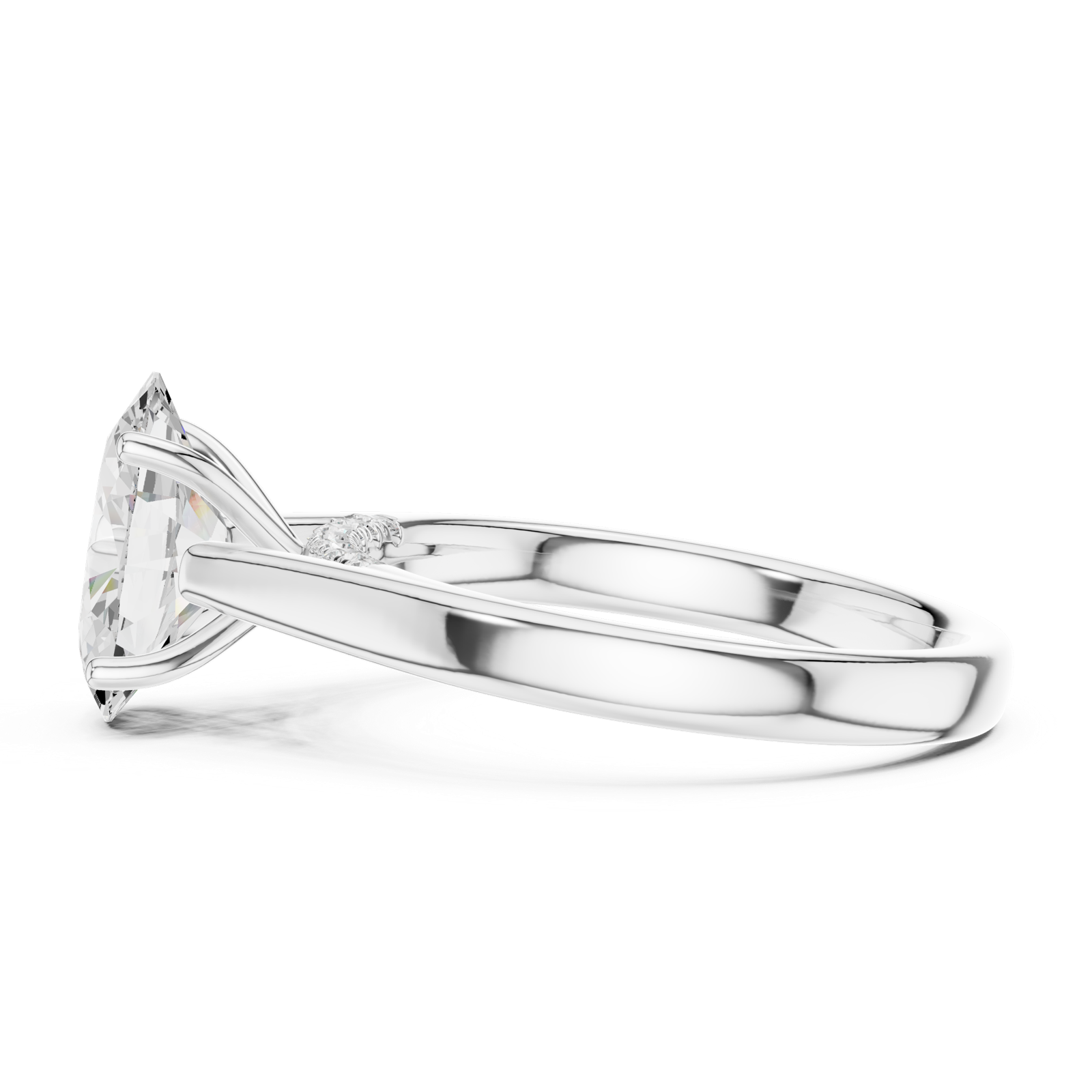 Gold Jewelry L36-18, Oval center stone, White Gold, view 3