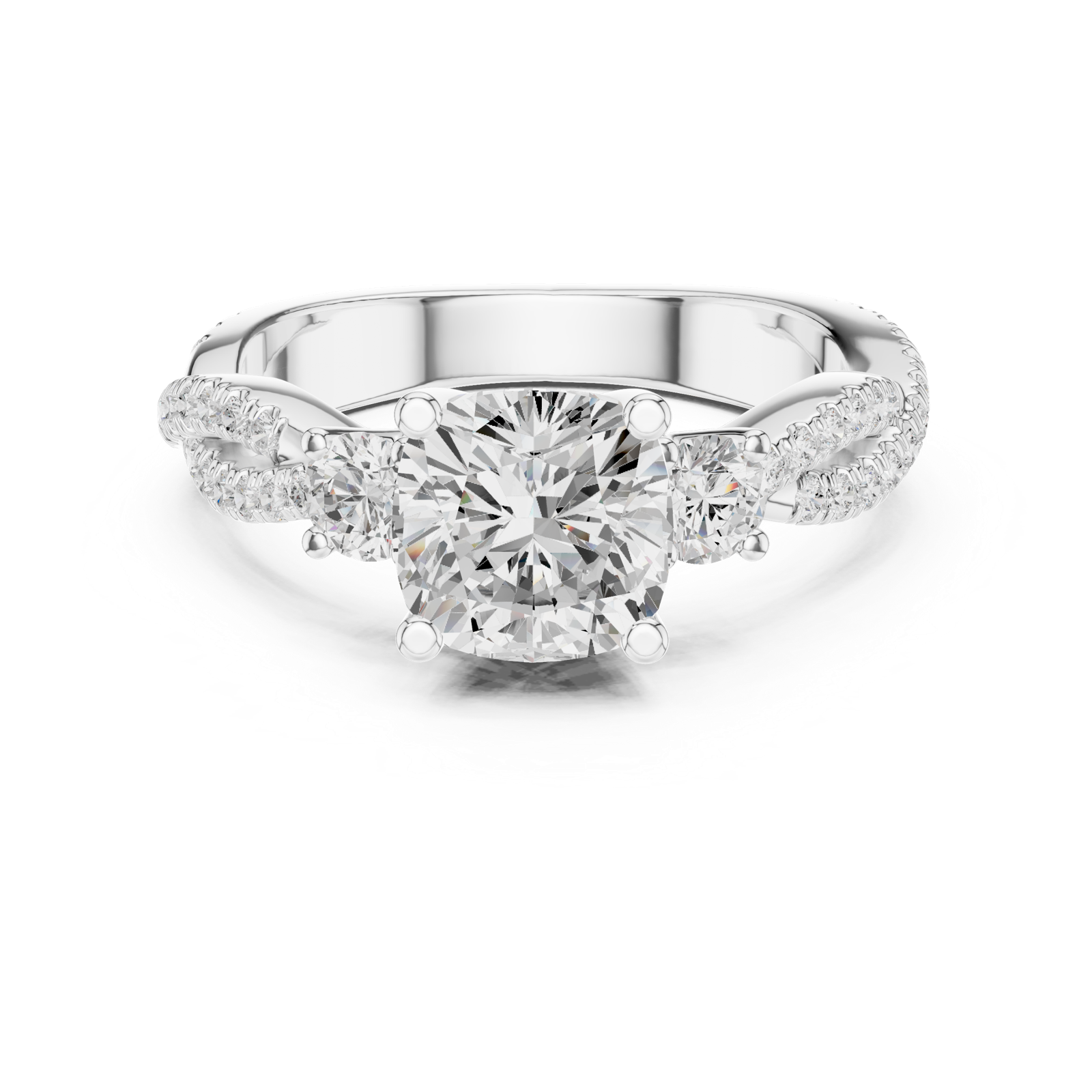 Gold Ring DDLR-1033, White Gold, view 4