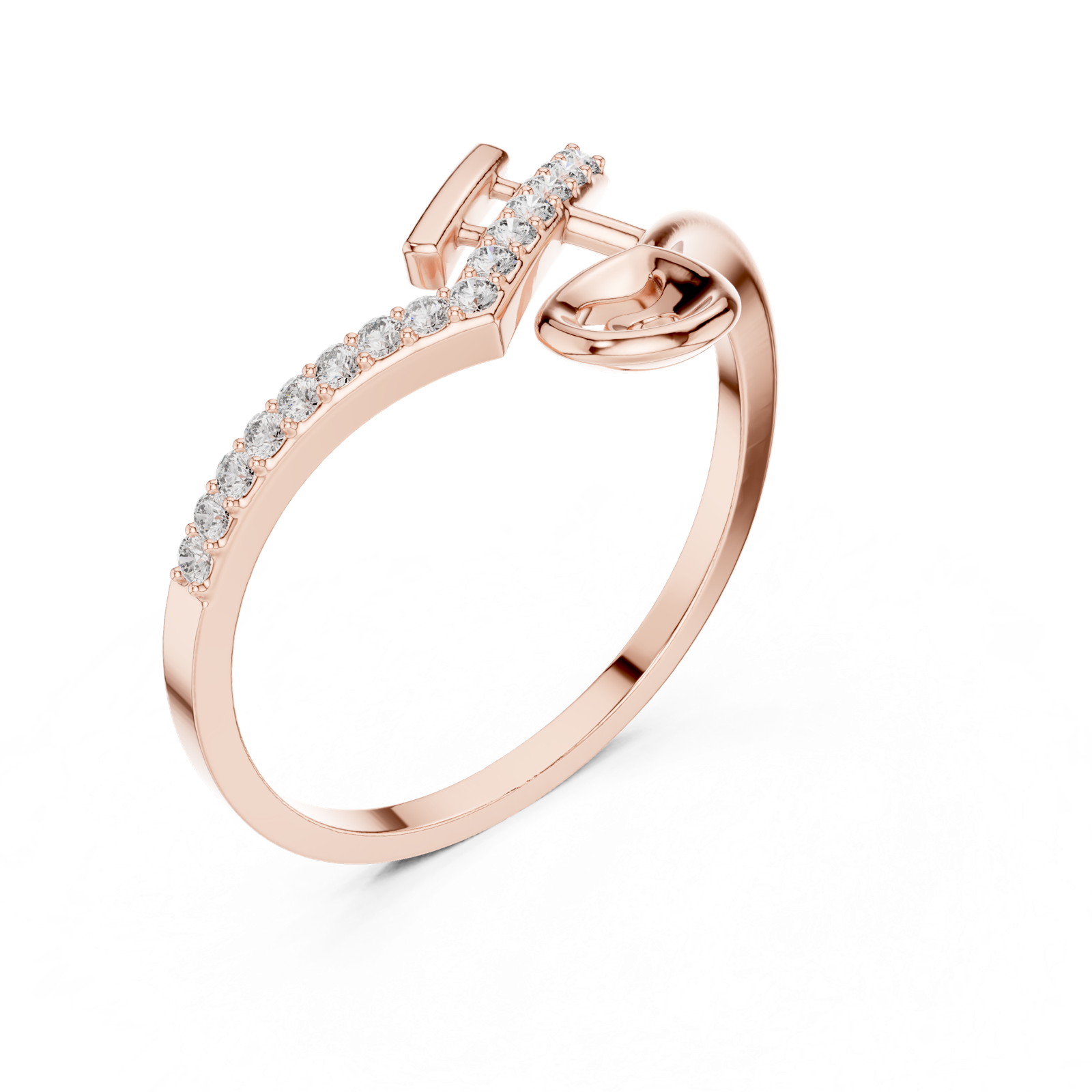 Gold Ring 1 (218), Rose Gold, view 2