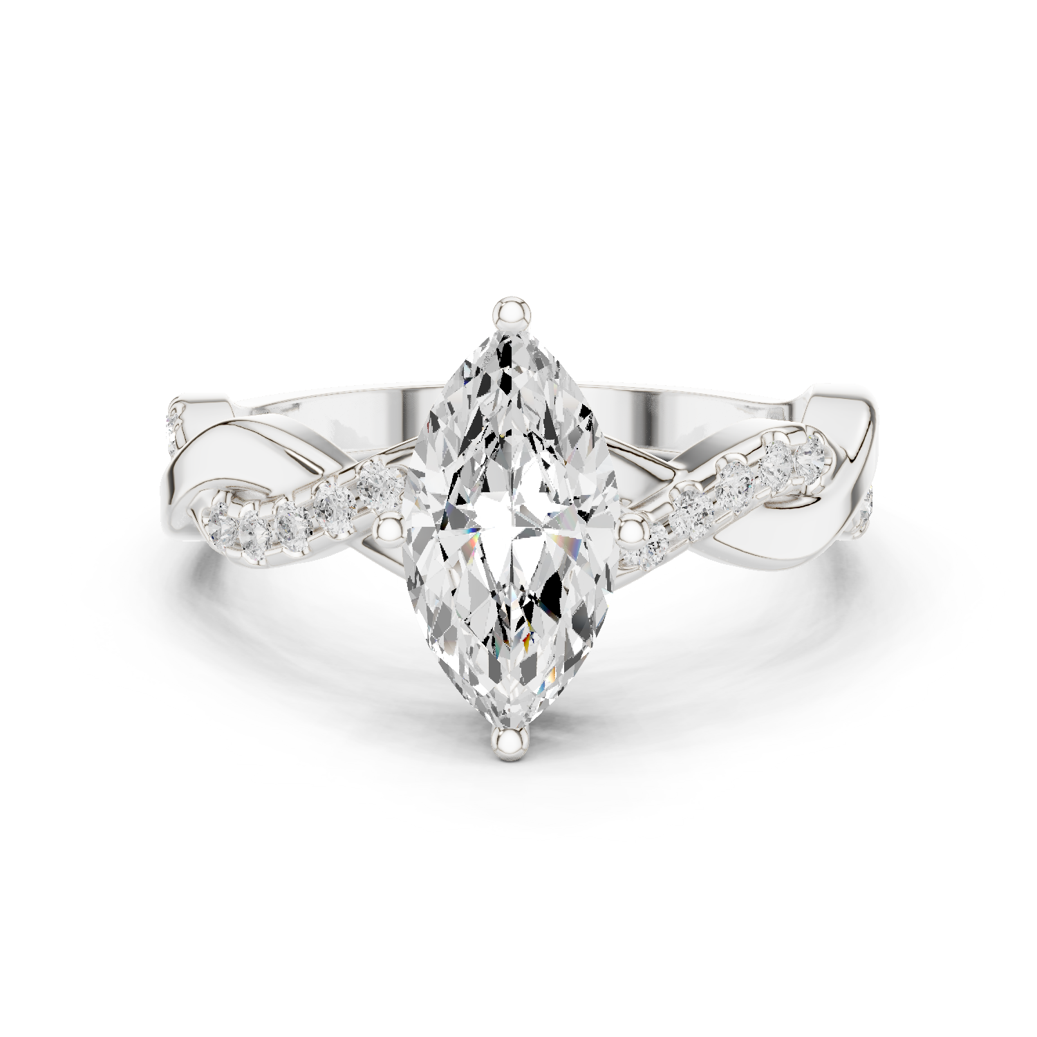 Gold Ring DDLR-1104, White Gold