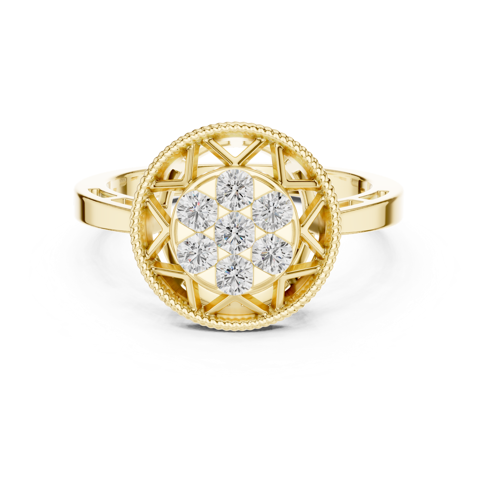 Gold Ring DDLR-688, Yellow Gold, view 4