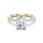 Gold Ring DDLR-040, Oval center stone, Yellow Gold