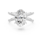 Gold Jewelry L36-25, Oval center stone, White Gold, view 4