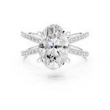 Gold Jewelry L36-25, Oval center stone, White Gold, view 4