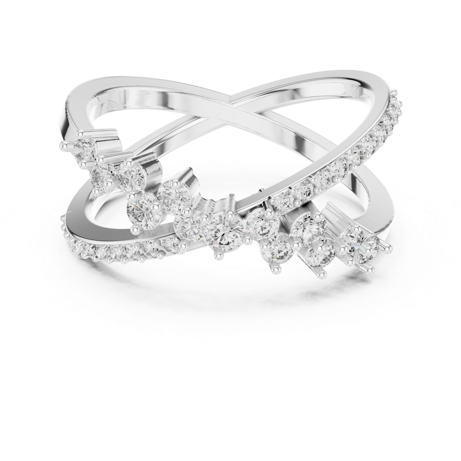 Gold Ring 12-10020@L, White Gold