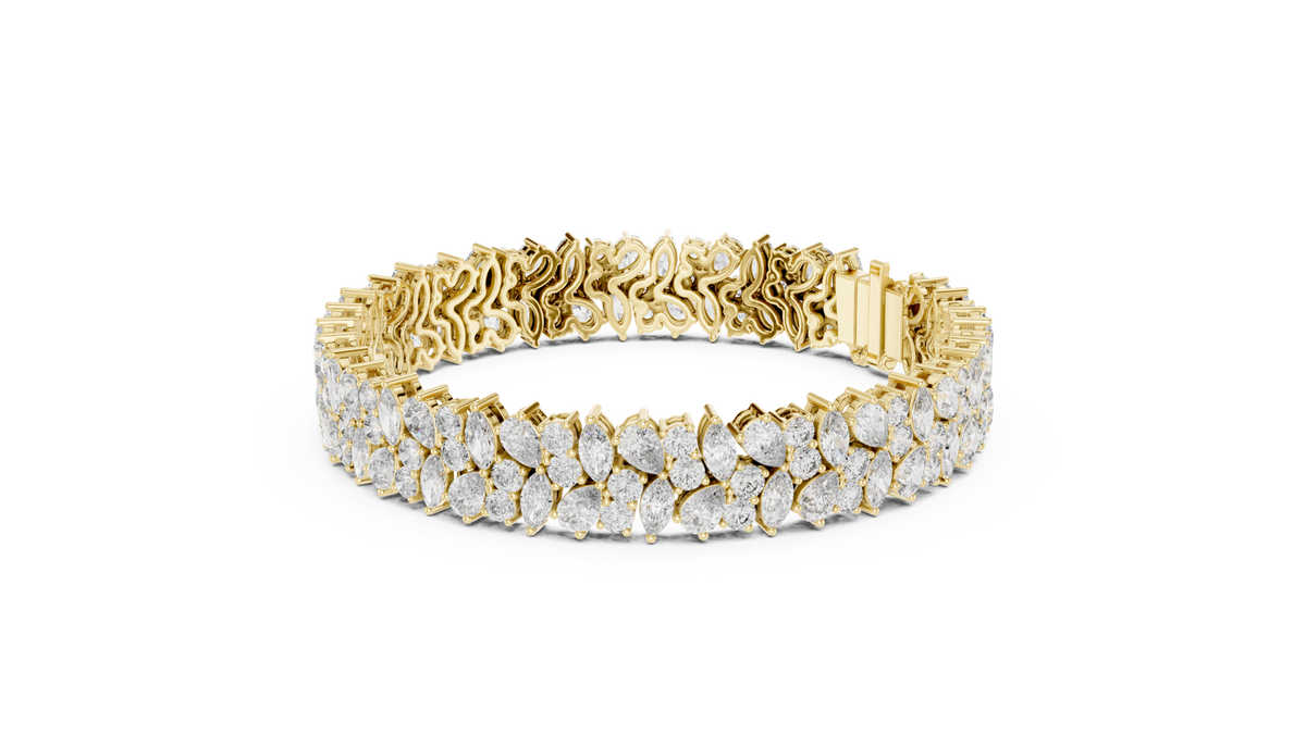 14K Solid Gold Lab Diamond Bracelet, Yellow Gold, view 1