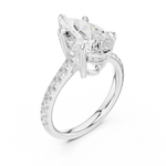 Gold Ring DDLR-250, Pear center stone, White Gold, view 2