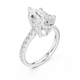 Gold Ring DDLR-250, Pear center stone, White Gold, view 2