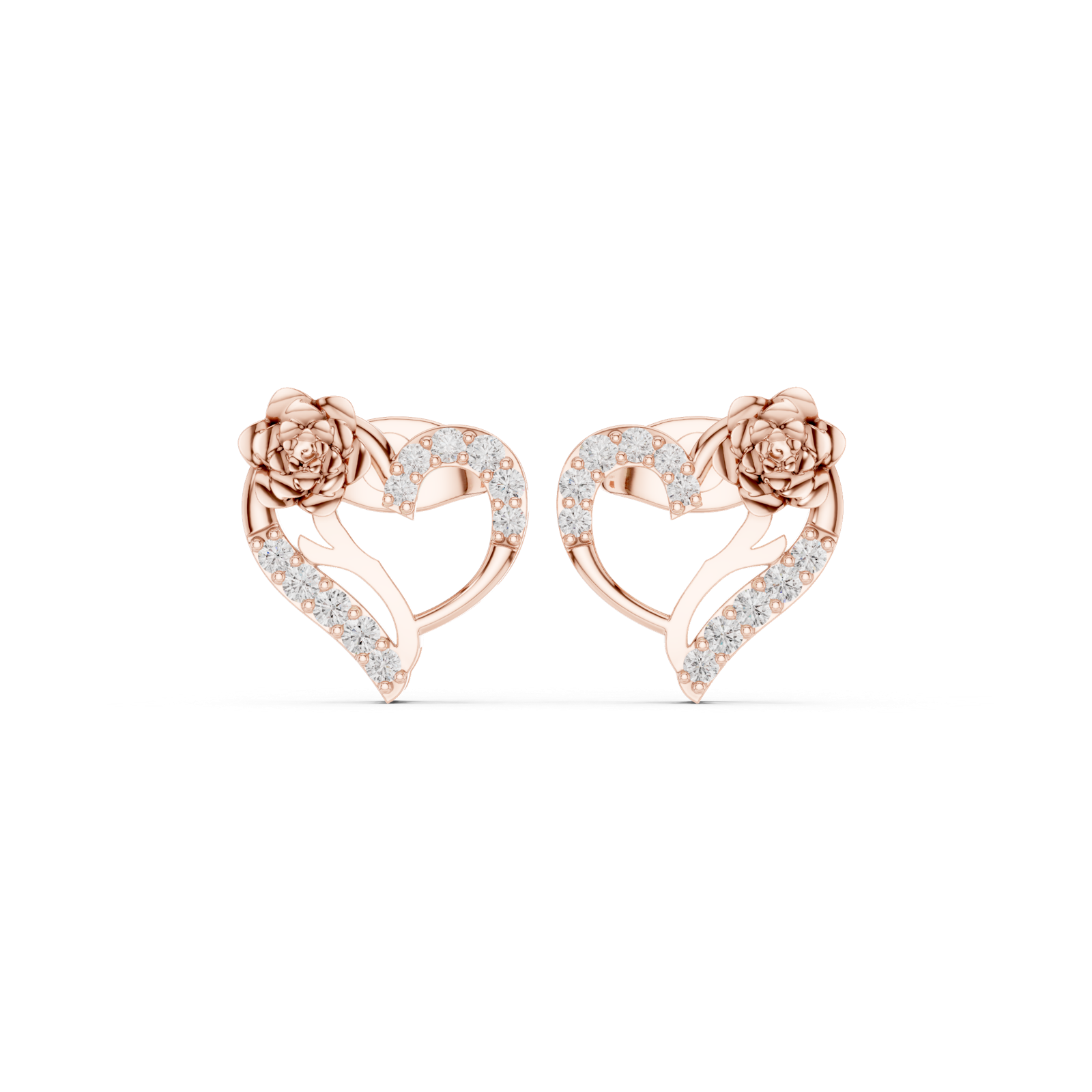 Gold Earrings Earring, Rose Gold, view 4