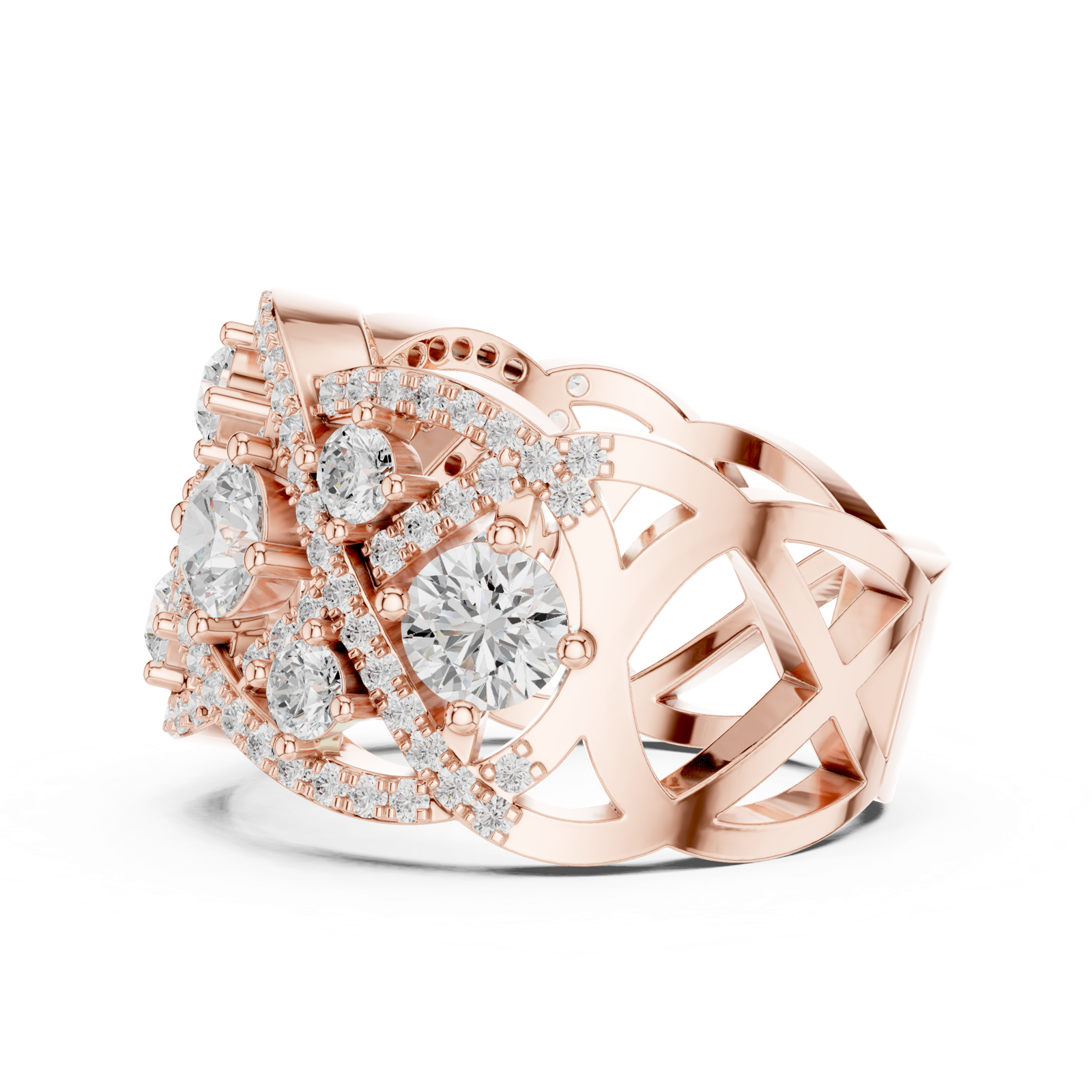 Gold Ring DDLR-460, Rose Gold, view 3