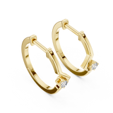 Gold Earrings L02-316, Yellow Gold, view 2